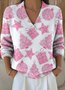 Santa Claus Loose Casual V Neck Sweater