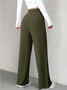 Women's  Elastic Waist H-Line Wide Leg Pants Daily Going Out Pants Blue Casual Split Joint Plain Spring/Fall Pants