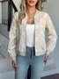 Ethnic Regular Fit Stand Collar Autumn And Winter New Jacquard Zipper Jacket Loose Temperament Commuting Casual Tops Women's Coat