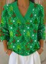 Christmas Tree Casual V Neck Sweater