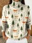 Casual Turtleneck Christmas Tree Loose Sweater