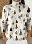 Casual Turtleneck Christmas Tree Loose Sweater