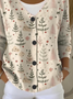 Women's Christmas Print Casual V-Neck Cardigan