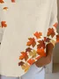 Casual Printing Crew Neck Maple Leaf Sweater