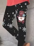 Christmas Casual Printing Jersey Leggings