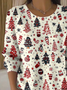 Casual Christmas Crew Neck Printing Sweater