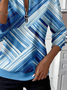 Women's Abstract Print Casual Zip-Up Long Sleeve Sweatshirt