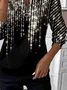Women's Abstract Print Casual Zip-Up Long Sleeve Sweatshirt
