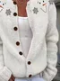 Christmas Snowman Casual Printing Cardigan