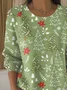 Christmas Crew Neck Simple Printing Sweater