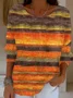 Simple Printing Crew Neck Abstract Sweater