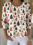 Casual Christmas Crew Neck Printing Sweater