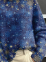 Women's Christmas Snowflake Print Casual Turtleneck Long Sleeve Sweater