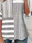 Women's Long Sleeve T-shirt Spring/Fall Gray Striped Jersey Crew Neck Daily Going Out Casual Tunic Top