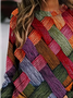 Women's Long Sleeve T-shirt Spring/Fall As Picture Abstract Printing Jersey Crew Neck Daily Going Out Casual Top