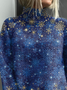 Women's Christmas Snowflake Print Casual Turtleneck Long Sleeve Sweater