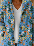 Women's Printed Casual Loose Cardigan Flannel Jacket