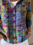 Women's Abstract Print Hooded Button Cardigan