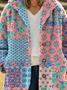 Women's Printed Casual Loose Cardigan Flannel Jacket