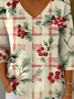 Christmas V Neck Vintage Loose T-Shirt