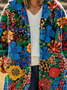 Women's Printed Casual Loose Cardigan Flannel Jacket
