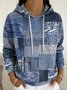 Women's Printed Casual Pocket Hooded Sweatshirt