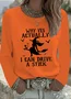 Women's Long Sleeve T-shirt Spring/Fall Orange Halloween Printing Jersey Crew Neck Daily Going Out Casual Top