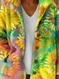 Gradient Pattern Flannel Boho Teddy Jacket