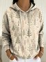 Women's Christmas Tree Print Casual Pocket Hoodie