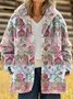 Women's Printed Casual Loose Cardigan Flannel Jacket