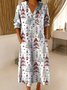 Loose Linen Blend Casual Dress With No