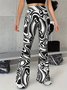 Regular Fit Geometric Casual Pants