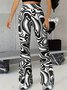 Regular Fit Geometric Casual Pants