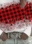 Women's Long Sleeve T-shirt Spring/Fall Red Christmas Printing Jersey Crew Neck Daily Going Out Casual Top