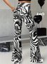 Regular Fit Geometric Casual Pants