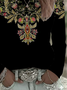 Women's Long Sleeve T-shirt Spring/Fall Black Floral Printing Jersey Crew Neck Daily Going Out Casual Top