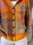 Women's Abstract Print Hooded Button Cardigan