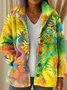 Gradient Pattern Flannel Boho Teddy Jacket