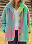 Women's Printed Casual Loose Cardigan Flannel Jacket