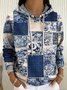 Women's Printed Casual Pocket Hooded Sweatshirt
