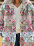Women's Printed Casual Loose Cardigan Flannel Jacket
