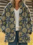 Women's Printed Casual Loose Cardigan Flannel Jacket