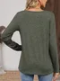 Women's Long Sleeve T-shirt Spring/Fall Green Christmas Printing Jersey V Neck Daily Going Out Casual Top