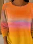 Abstract Casual Crew Neck Printing Sweater