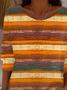 Printing Crew Neck Abstract Casual Sweater