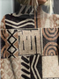 Women's Abstract Geometric Print Casual Turtleneck Long Sleeve Sweater