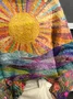 Women's Abstract Print Casual Turtleneck Long Sleeve Sweater