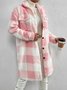 Lady Romance Buckle Coral Velvet Shawl Collar Coat