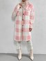 Lady Romance Buckle Coral Velvet Shawl Collar Coat