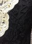 Women's Long Sleeve T-shirt Spring/Fall Apricot Floral Split Joint Cotton Stand Collar Daily Going Out Vintage Top